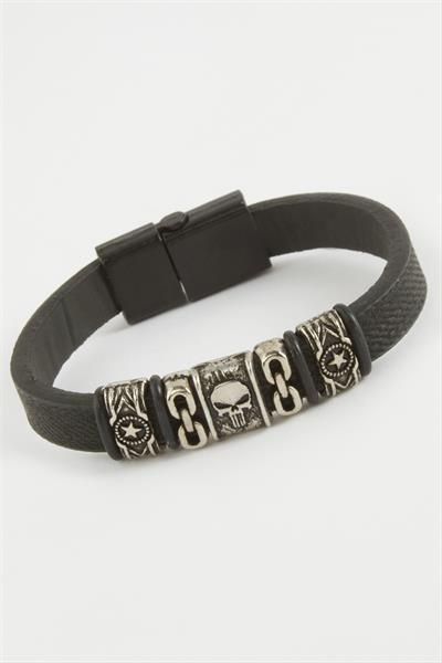 Kuru Kafa Kaliteli Mıknatıslı Suni Deri Bileklik