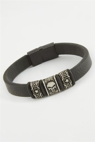 Kuru Kafa Kaliteli Mıknatıslı Suni Deri Bileklik