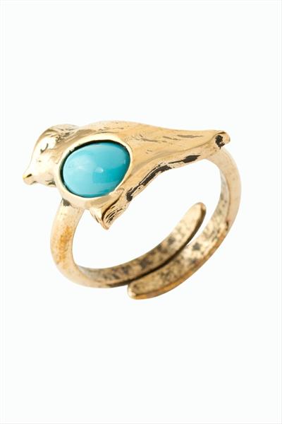 Kuş Doğaltaşlı Otantik Yüzük