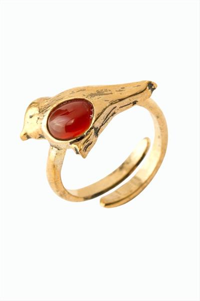 Kuş Doğaltaşlı Otantik Yüzük