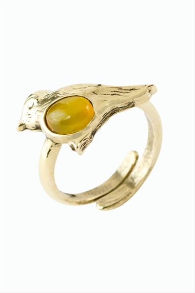 Kuş Doğaltaşlı Otantik Yüzük