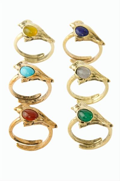 Kuş Doğaltaşlı Otantik Yüzük