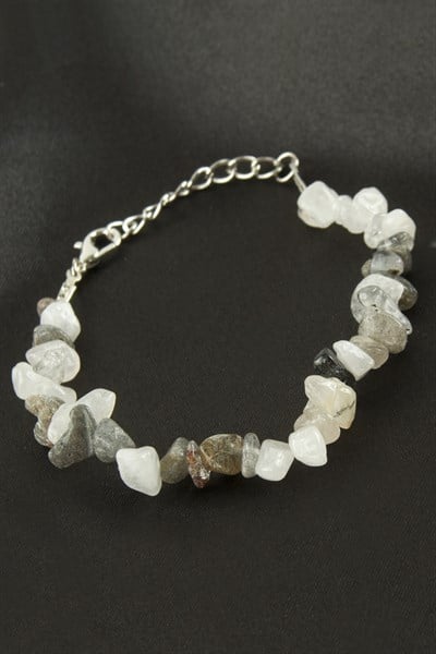 Kuvars Kırık Doğaltaş Bileklik