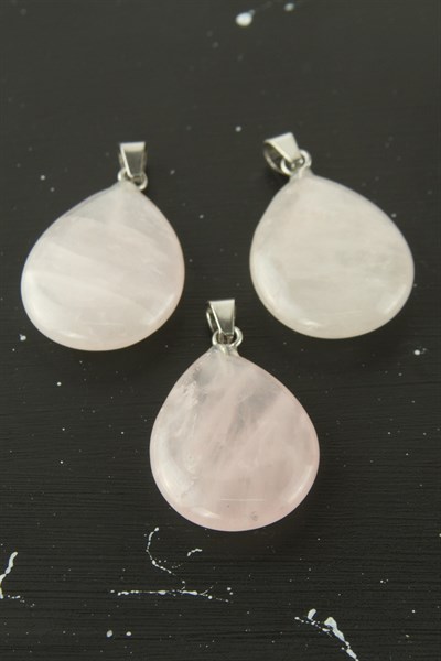 Kuvars Oval Doğaltaş Kolye Ucu 1 Adet