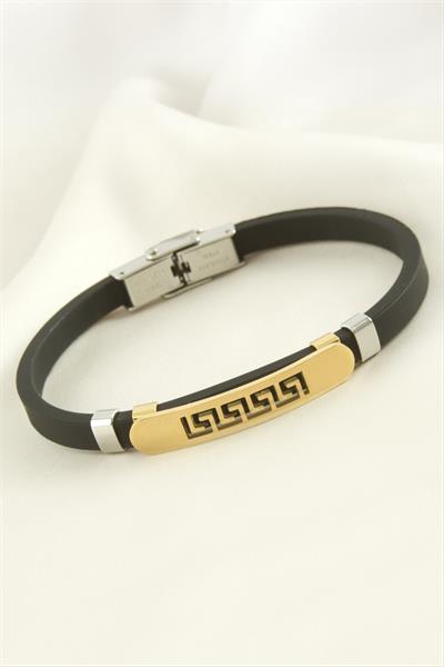 Labirent Deri Çelik Bileklik