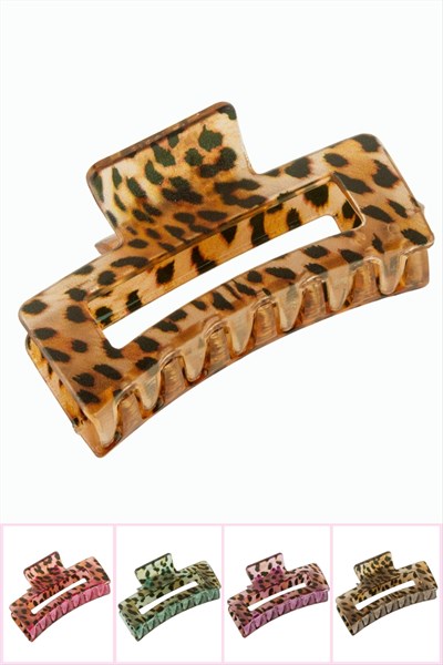 Leopar Desenli Dikdörtgen Mandal Toka 8 cm
