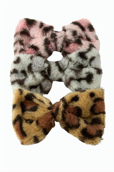 Leopar Desenli Fiyong Tüylü Otomatik Toka 14 cm