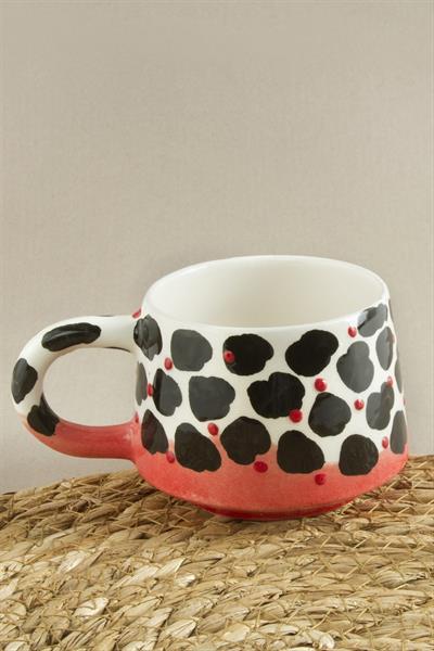 Leopar Desenli Seramik Kupa