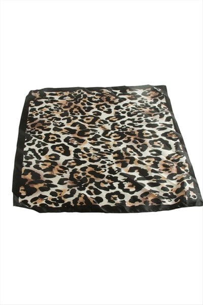 Leopar Desenli Zr Saten Fular 50*50 cm