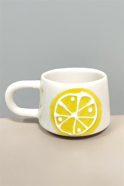 Limon Desenli Seramik Kupa
