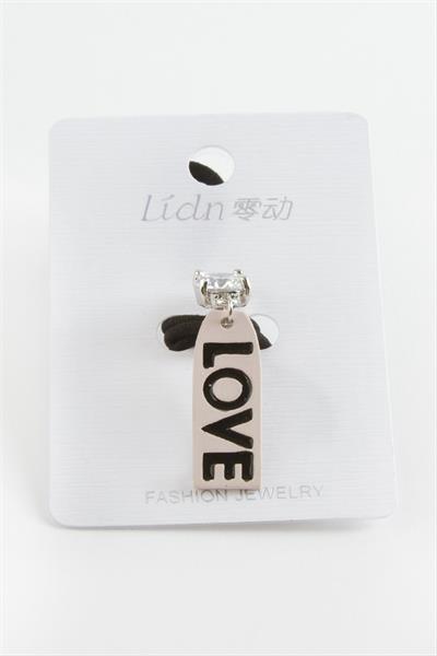 Love Yazılı Tek Taş Lastikli Toka