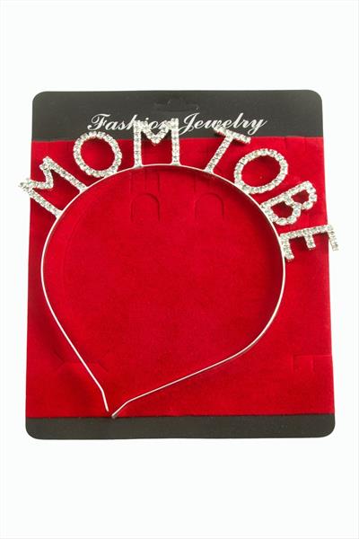 Mom Tobe Yazılı Taşlı Taç