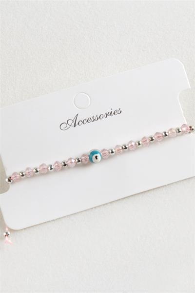 Nazar Kristal Makrome İp Bileklik 6 mm