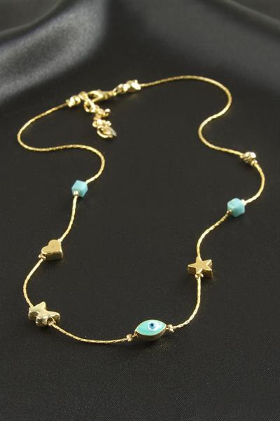 Nazar Mineli Zincir Şans Kolye