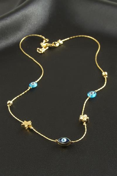 Nazar Mineli Zincir Şans Kolye