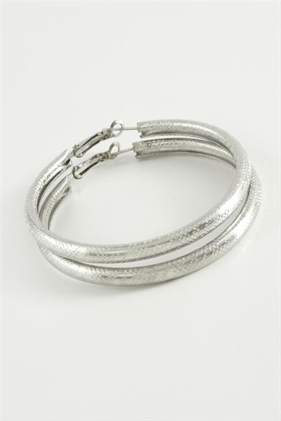 Noktalı Boru Halka Küpe 5 cm