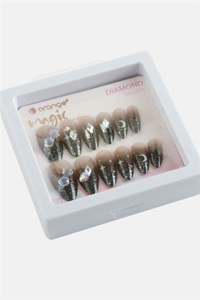 Orange Taşlı Takma Tırnak