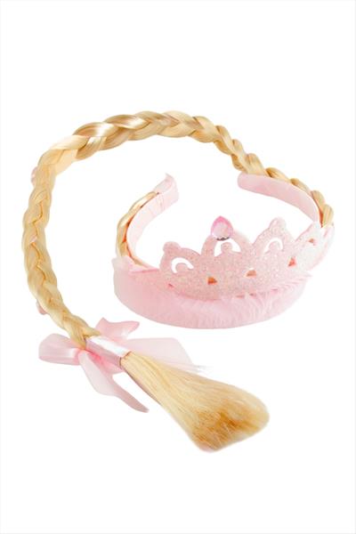 Örgülü Prenses Damla Taşlı Taç