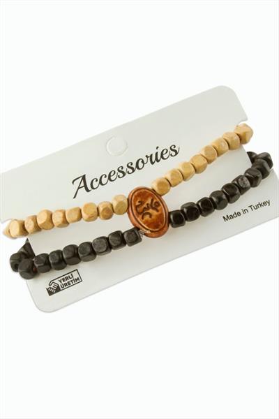 Oval Bambu Ahşap Bileklik 6 mm