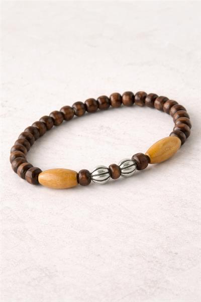 Oval Bambu Ahşap Bileklik 6 mm