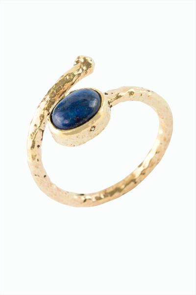 Oval Doğaltaşlı Otantik Yüzük