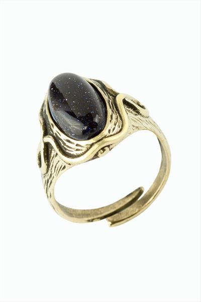 Oval Doğaltaşlı Otantik Yüzük