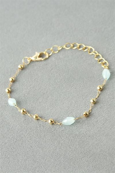 Oval Kristal Taşlı Bileklik