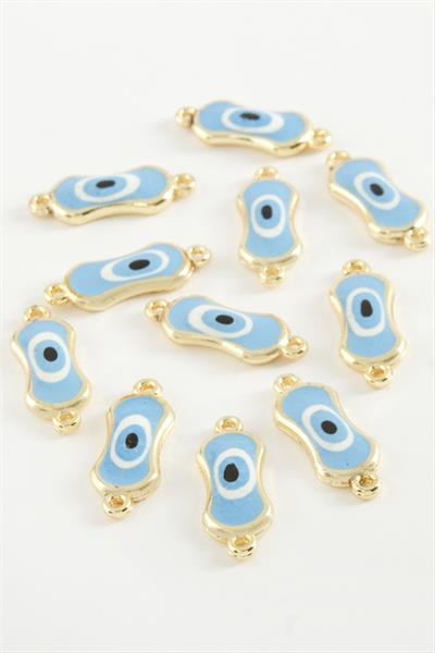 Oval Nazar Çift Kulplu Mineli Bileklik ve Kolye Ucu Aparatı 1 Adet