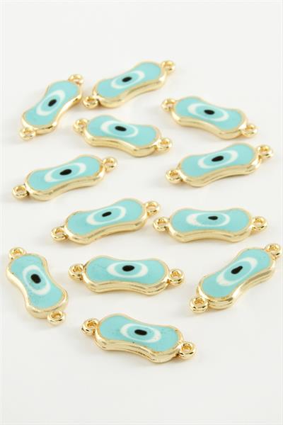 Oval Nazar Çift Kulplu Mineli Bileklik ve Kolye Ucu Aparatı 1 Adet