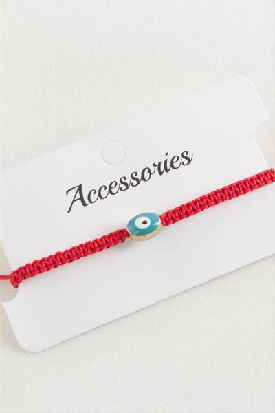 Oval Nazar Makrome Örgülü Bileklik