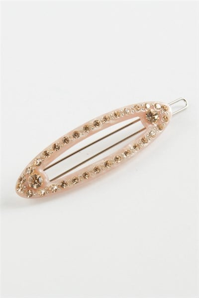 Oval Taşlı Klipsli Toka