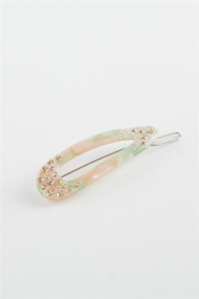 Oval Taşlı Klipsli Toka