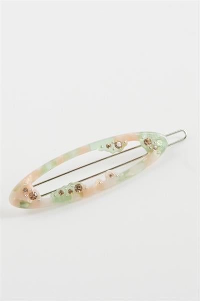 Oval Taşlı Klipsli Toka