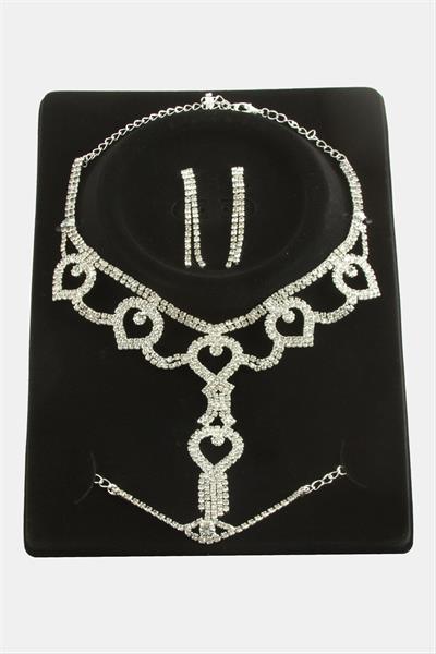 Oval Taşlı Lüks Set Kolye