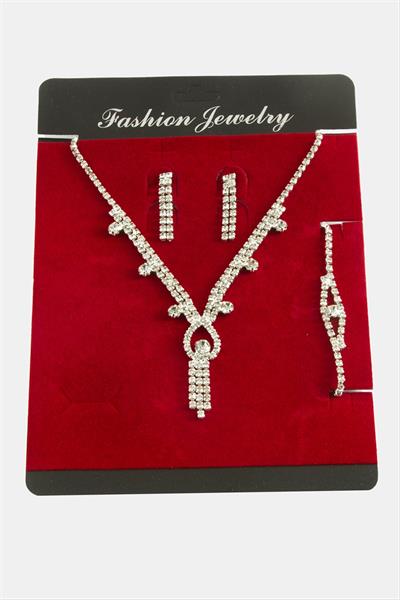 Oval Taşlı Lüks Suyolu Set Kolye