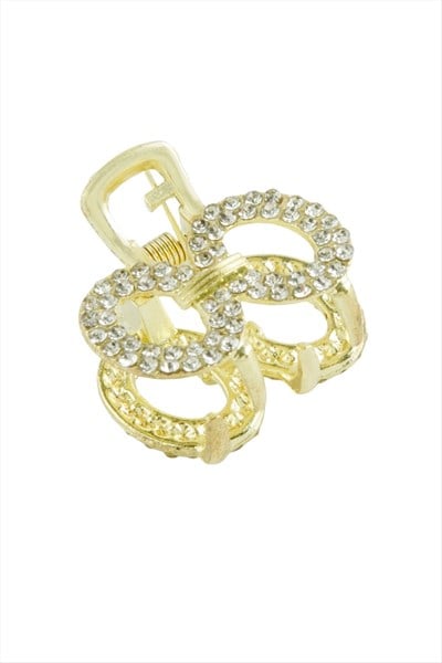 Oval Taşlı Minik Metal Mandal Toka 2,5 cm