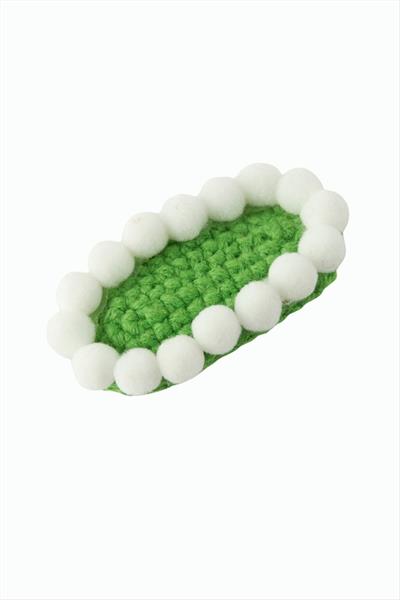 Oval Top İşlemeli Örgülü Çıtçıtlı Toka