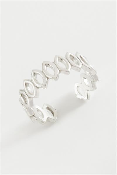 Oval Zincir Desenli Metal Yüzük