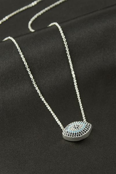 Oval Zirkon Taşlı Kolye