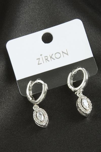 Oval Zirkon Taşlı Küpe