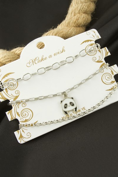 Panda Zincir Bileklik 3 Adet