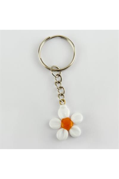 Papatya Figürlü Cam Anahtarlık