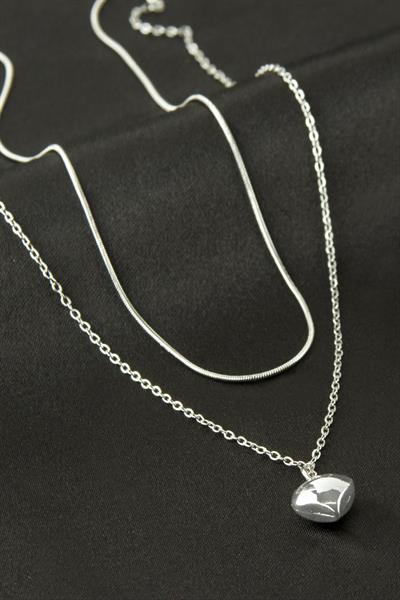 Papatya İnci İkili Çelik Kolye