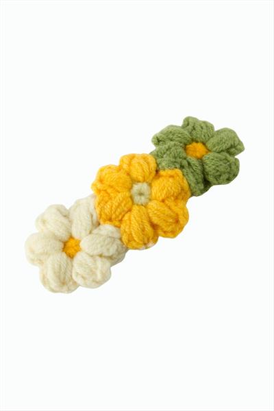 Papatya İşlemeli Örgülü Çıtçıtlı Toka