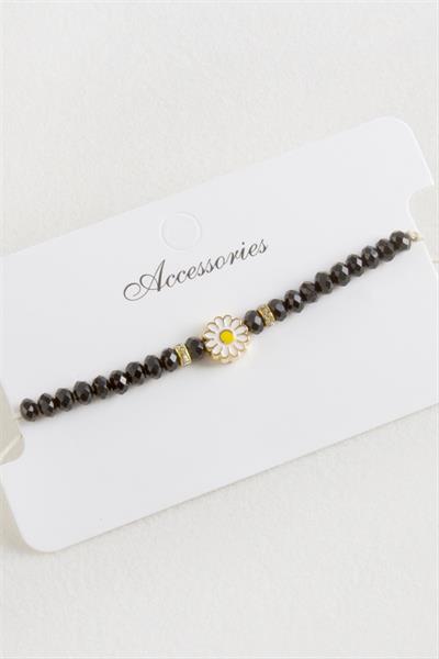 Papatya Kristal Makrome İp Bileklik