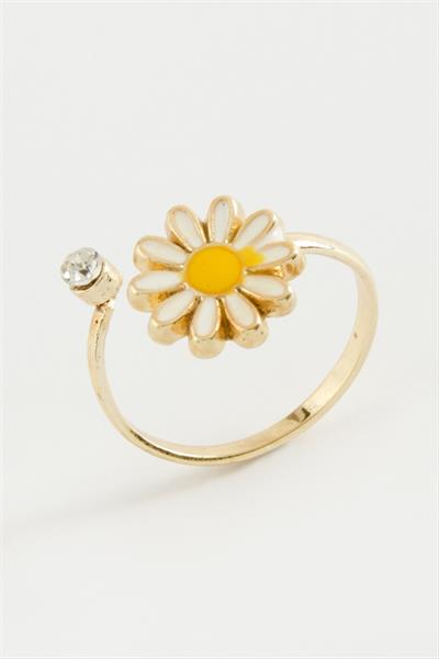 Papatya Mineli Taşlı Yüzük