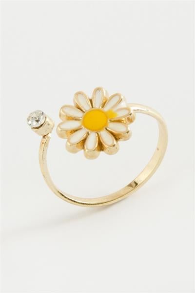 Papatya Mineli Taşlı Yüzük