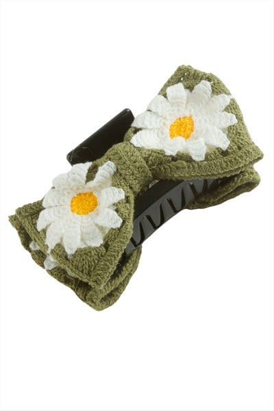 Papatya Örgülü Mandal Toka 13 cm