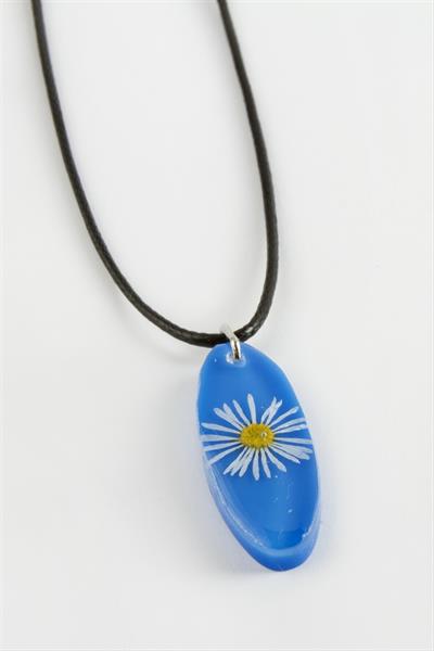 Papatya Oval Epoksi Kolye