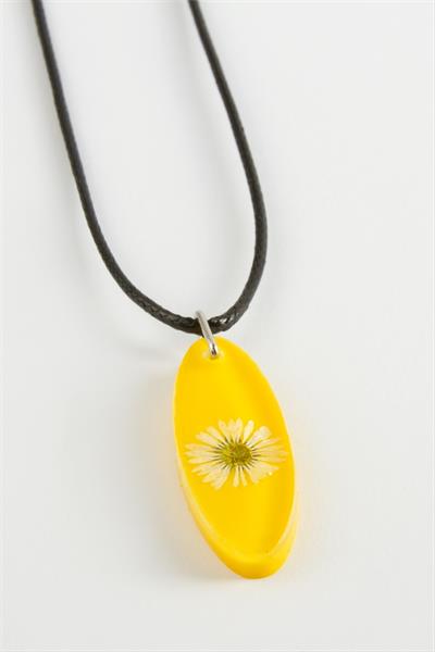 Papatya Oval Epoksi Kolye
